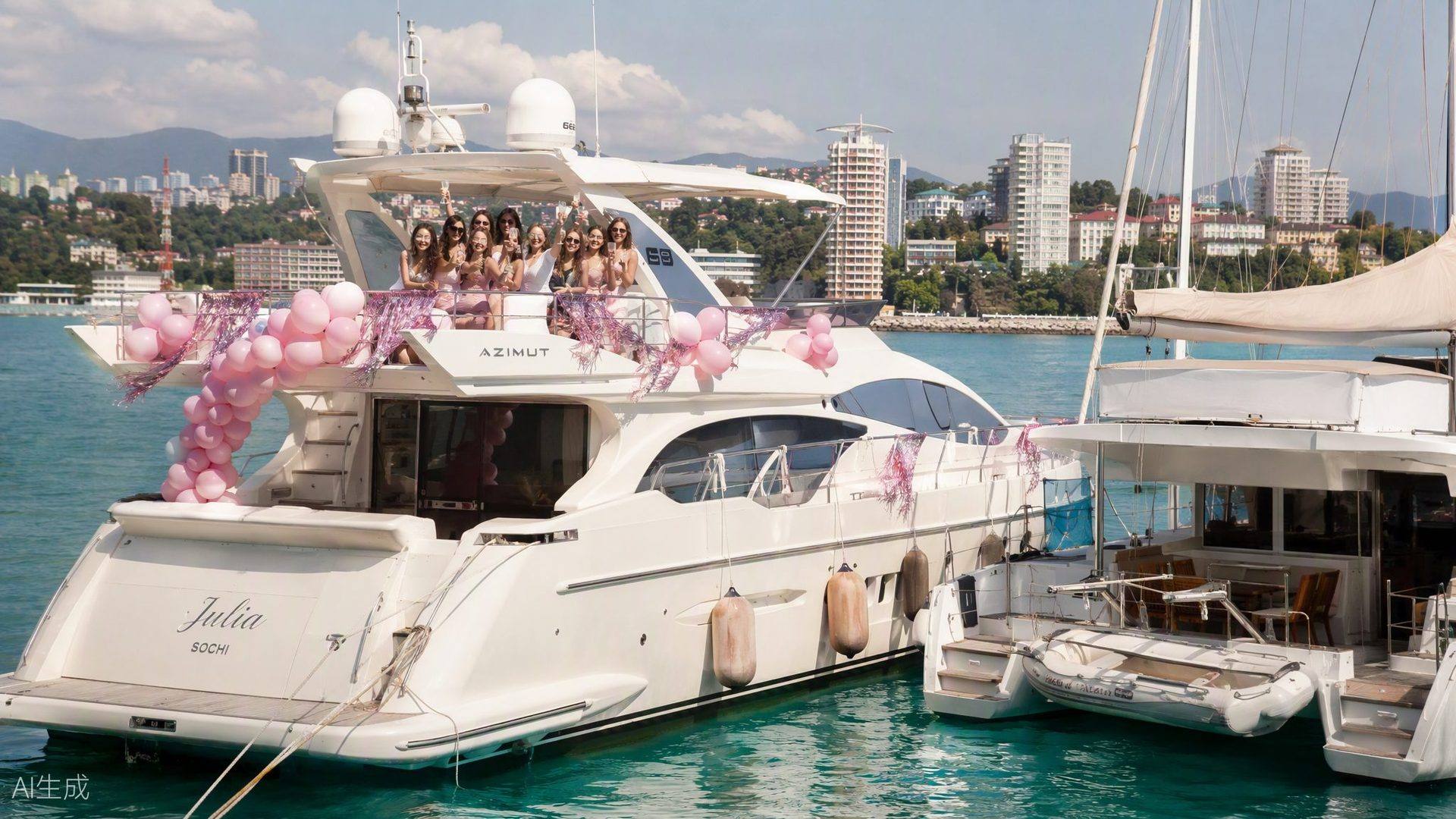 Девичник на Azimut 68 «Тайгер»: 15 подруг, фотограф и шампанское